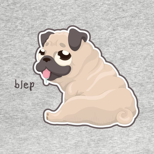 Pug Blep by Sam Potter Design